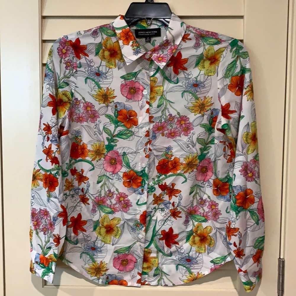 Jones New York flowery blouse 10P